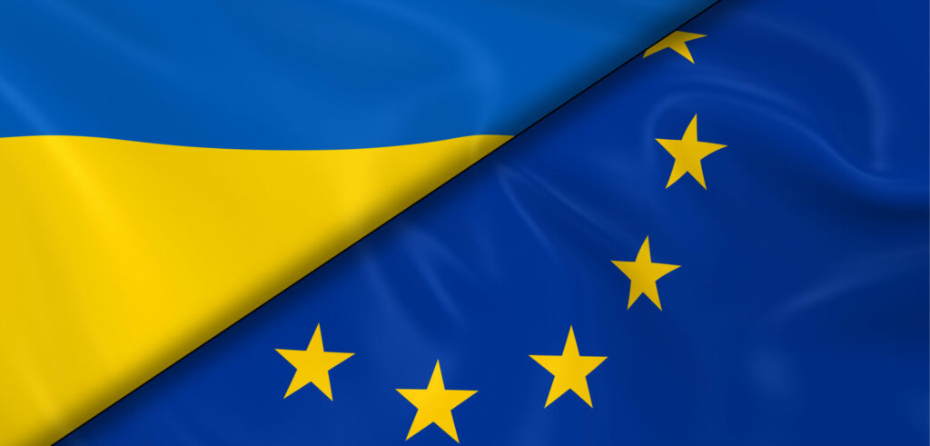 Ukraine and EU flag