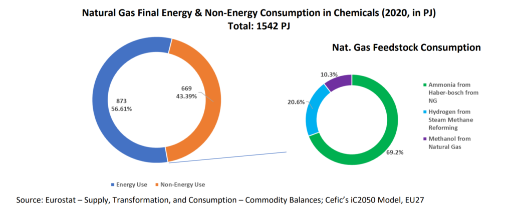 Gas Market - Natural gas final energy and non energy consumption in chemicals