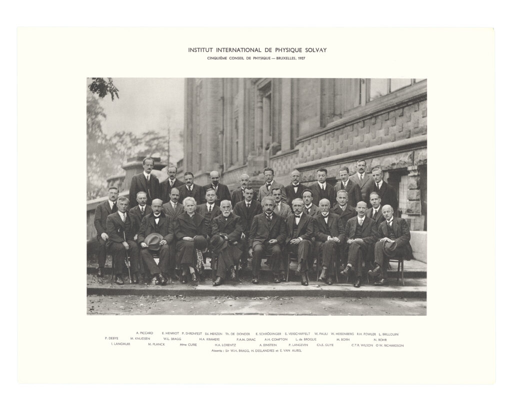 Original picture made in 1927 at the Solvay International Conference on Electrons and Photons