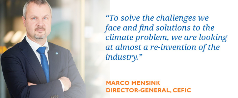 Marco Mensink Quote the Chemical Journey To solve the challenges we face and find solutions to the climate problem, we are looking at almost a re-invention of the industry. 809 x 335 chemical journey quotes card